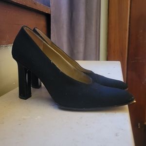Vintage black satin Yves Saint Laurent pumps size 6
